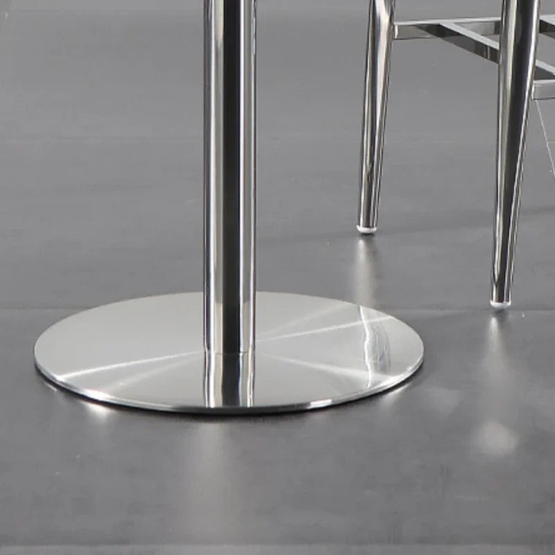 Stainless Steel Dining Table Bar Cafe Outdoor Round Table Furniture for Home Portable Mobile Simple Restaurants Metal Tables