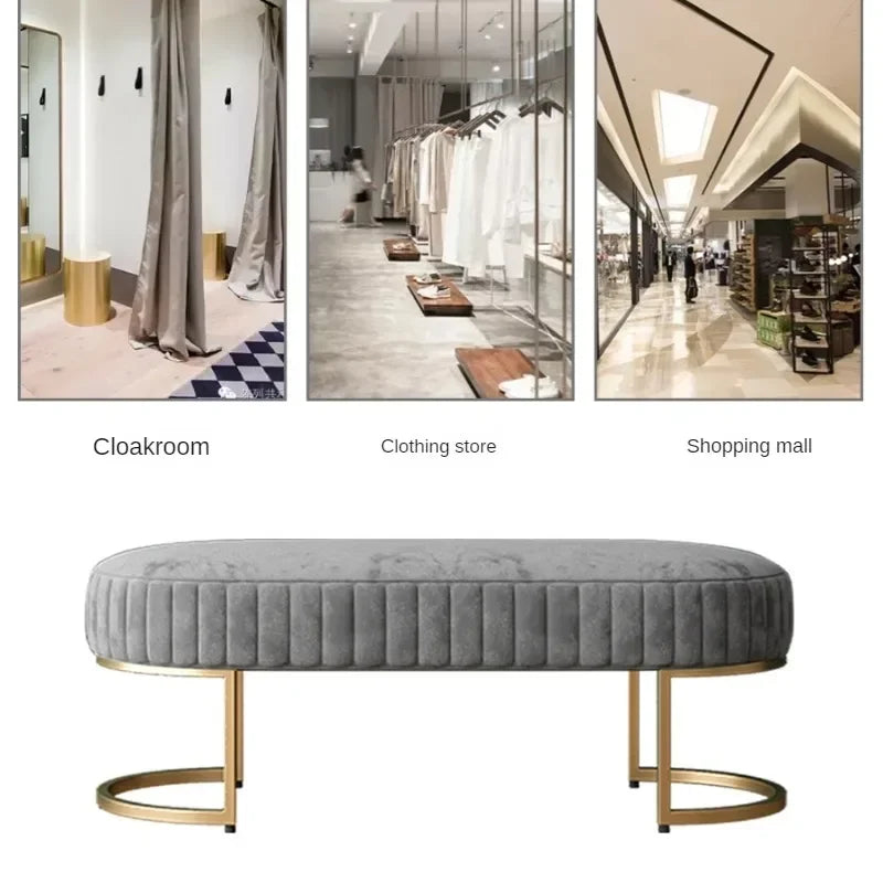 Light Luxury Clothing Store, Shoe Testing Mall, Rest Bench, Nordic Long Bench, Bed Tail Stool   Furniture  발받침대 스툴