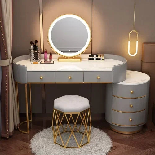 Tocador de maquillaje para niñas, mesa de tocador blanca, escritorio para dormitorio, cajones, almacenamiento, tocador, muebles para el hogar