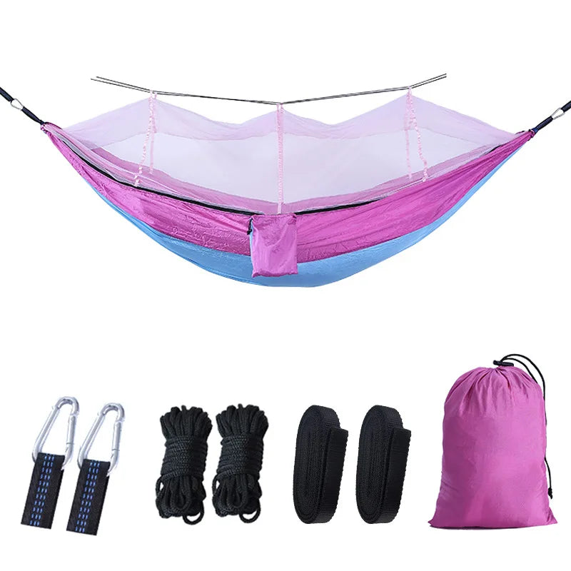 Anti Mosquito Camping Equipment Suspended Swing Outdoor Garden Furniture Portable Hammock Hiking Tents Supplies Tourist Hammock