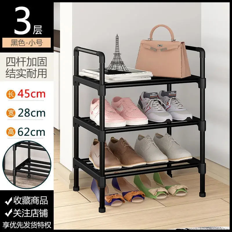 Simple Shoe Rack Plastic Shoe Shelf Footwear Shoe Rack Living Room Space Saving Shoes Organizer Stand Holder Black Shoe Shelf