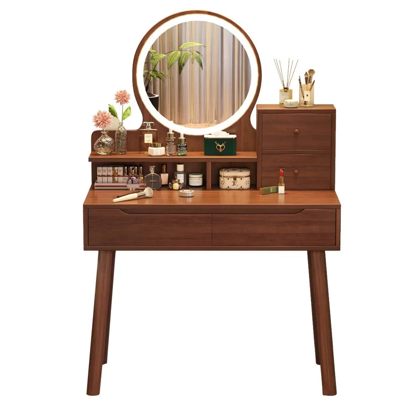 Wooden Desk Vanity Children Dressing Table Girl Nail Salon Furniture Makeup Closet Organizer Treasure Chest Nordic Coiffeuse