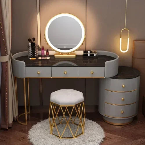 Tocador de maquillaje para niñas, mesa de tocador blanca, escritorio para dormitorio, cajones, almacenamiento, tocador, muebles para el hogar