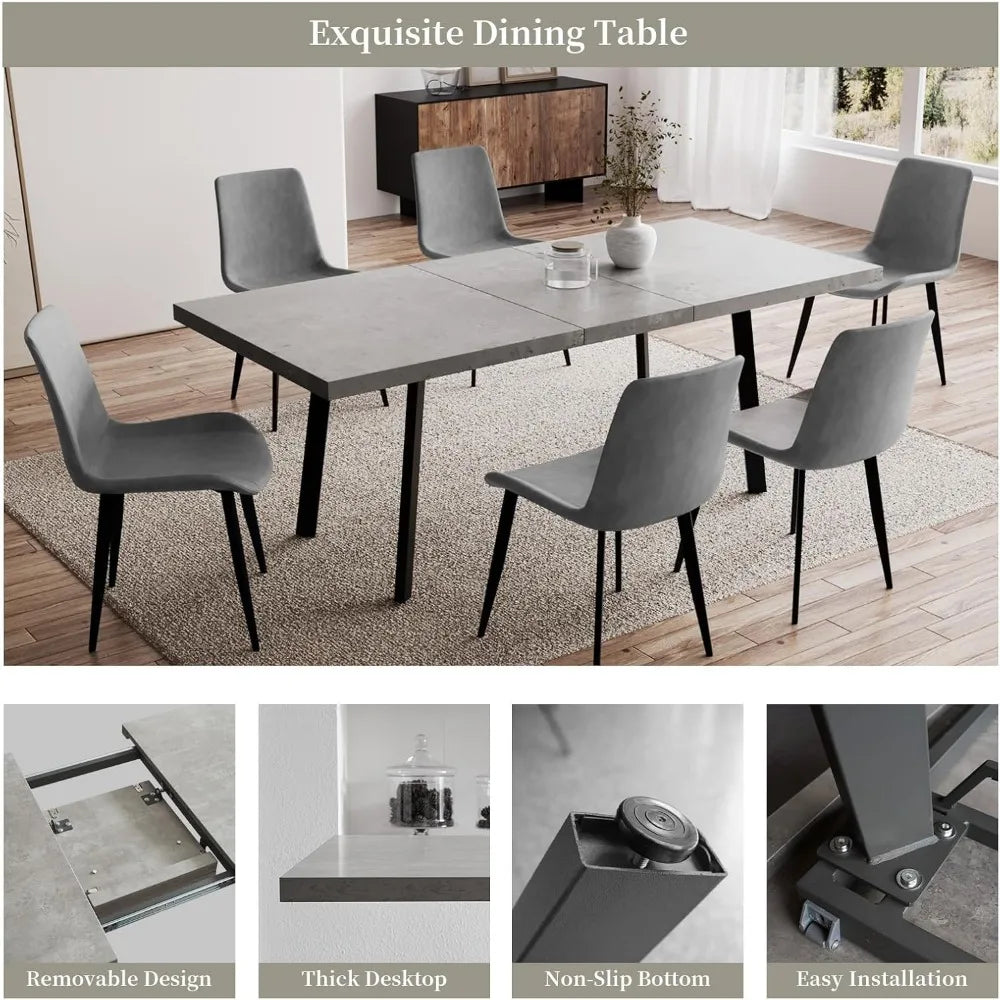 Dining Table Set for 6, Counter Height Dining Table Set, 7 Piece Dining Room Table Set for Kitchen and Living Room Furniture