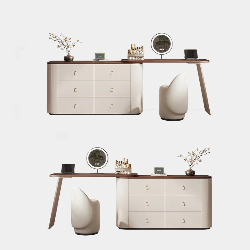 Design Vanity Dressing Table Mirror Nordic Storage Drawer Dresser Wood Chair Multifonctional Comoda Pra Quarto Bedroom Furniture