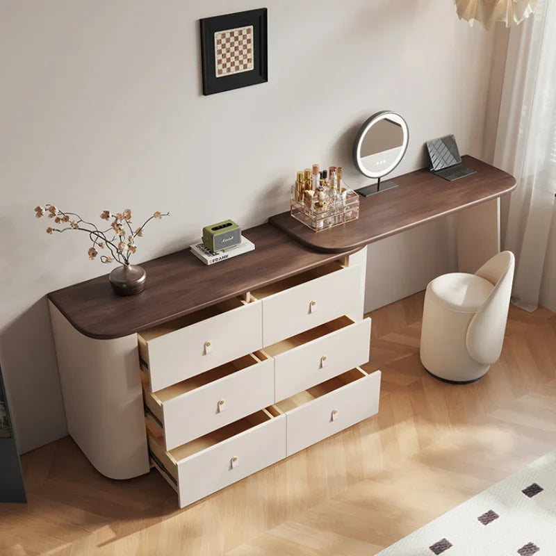 Design Vanity Dressing Table Mirror Nordic Storage Drawer Dresser Wood Chair Multifonctional Comoda Pra Quarto Bedroom Furniture