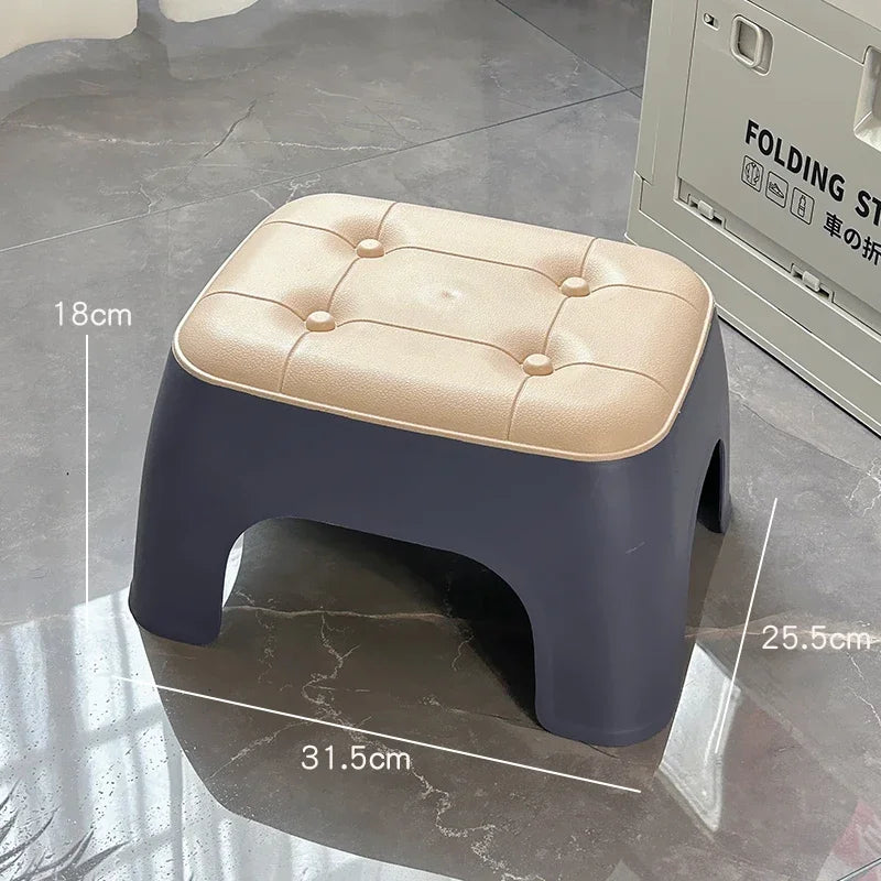 Small Stools Household Low Stools Living Room Thickened Plastic Stackable Benches Durable Doorways Changing Shoes Furniture