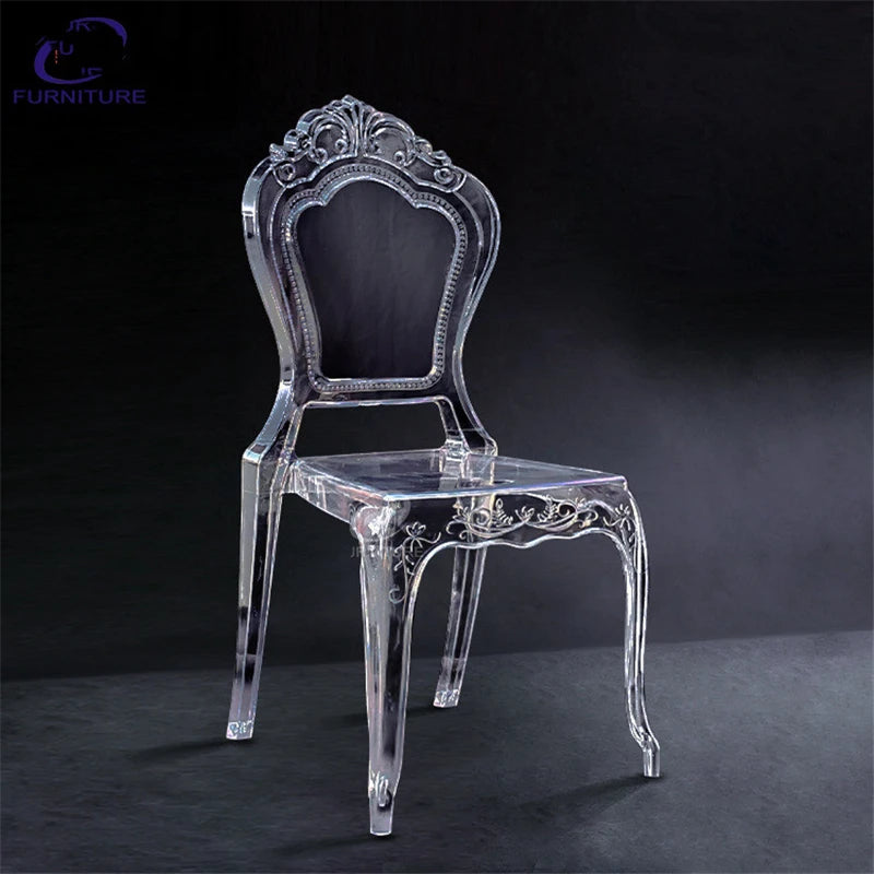 20 PCS Clear Bamboo Chair Wedding Acrylic Chair Banquet Crystal Seat Family Hotel Dining Room chair Decoration