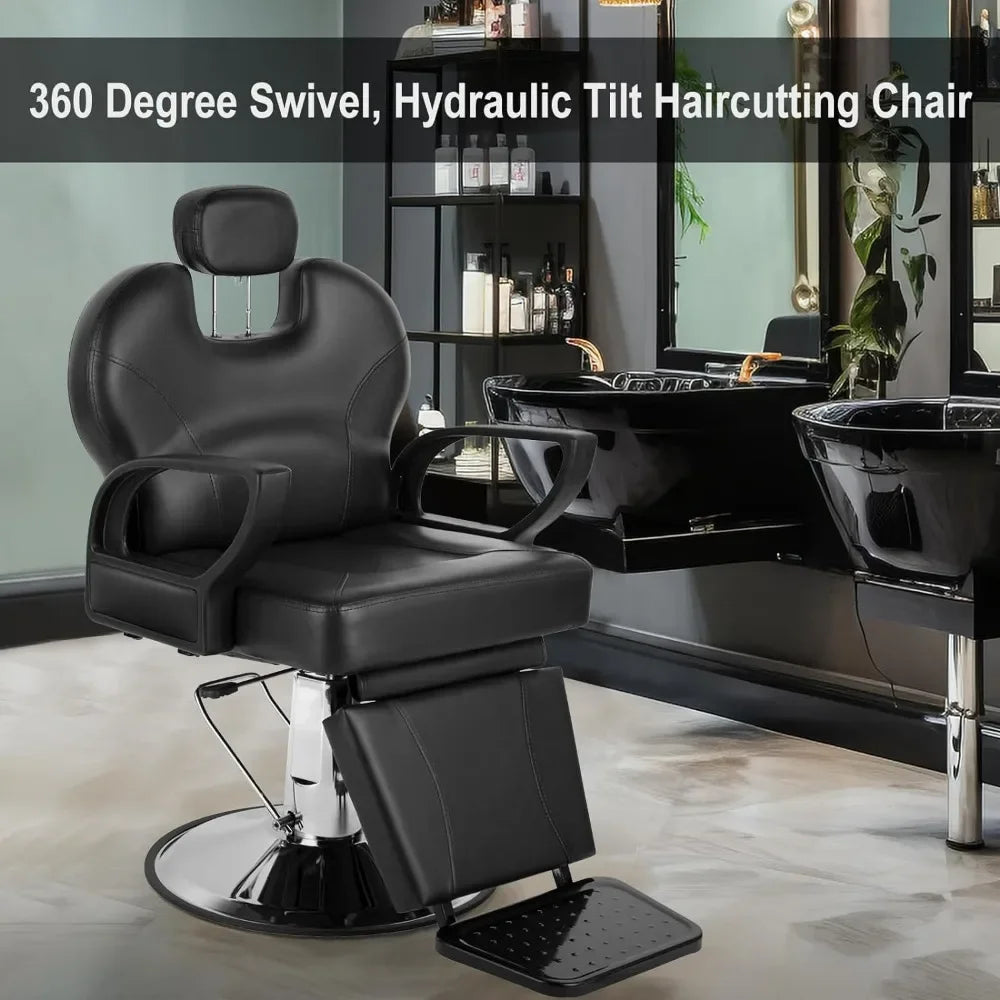 Chaises de barbier robustes avec pompe hydraulique rotative à 360 degrés, chaise de salon, équipement de beauté spa pour coiffeurs