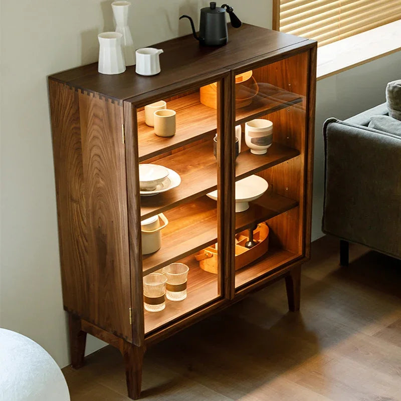 Buffet de cuisine en bois, meuble d'appoint moderne, table d'appoint esthétique, meuble de rangement à roulettes