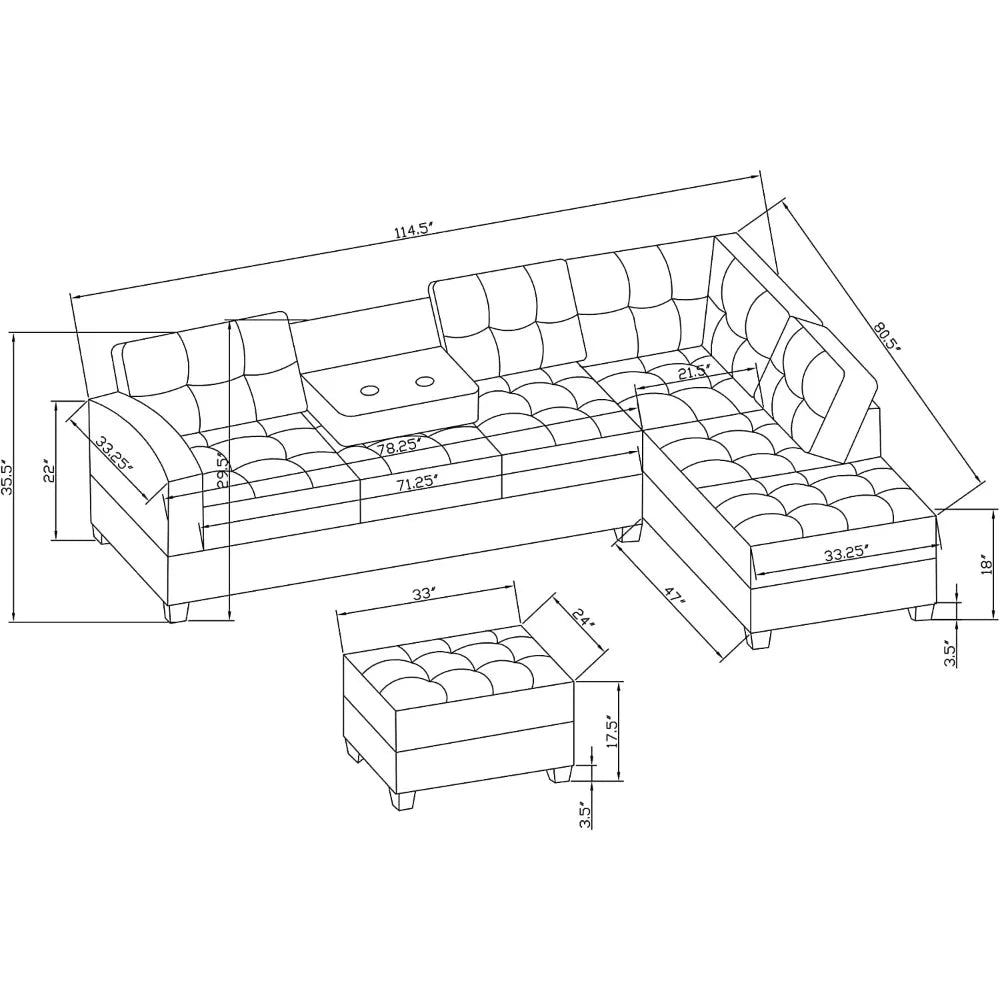 sofas Sectional,LShape Modular Storage & Chaise,Comfy Oversized Corner Sofa Cup Holder,Fabric Living Room Furniture Couch Sets,