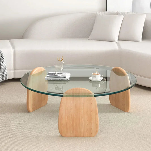 Table basse en verre transparent moderne ronde transparente petite table d'appoint nordique minimaliste hôtel Mesa meubles auxiliaires pour la maison