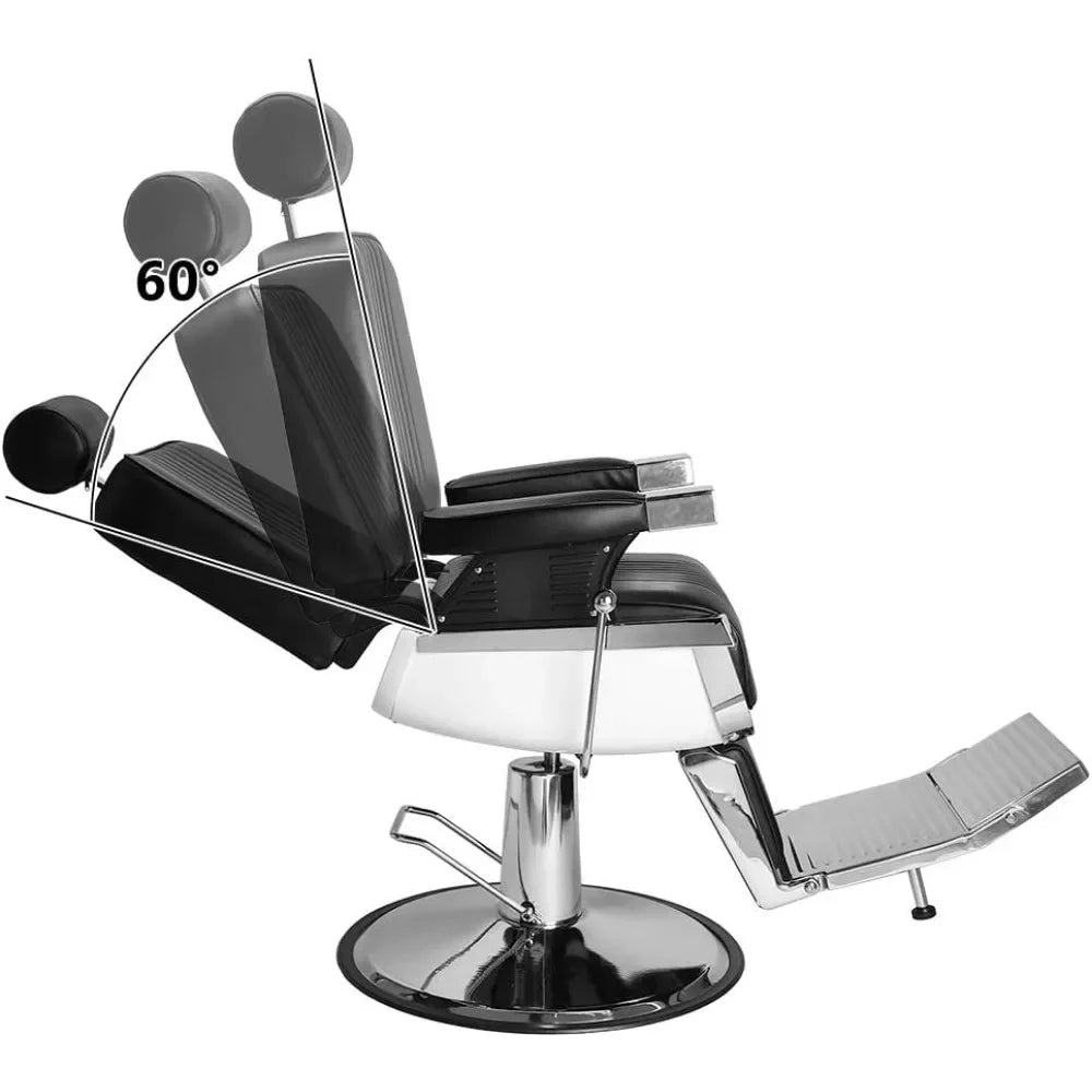 Silla de barbero reclinable de alta resistencia con reposacabezas y giro de 360 ​​grados, silla de spa de salón para estilistas