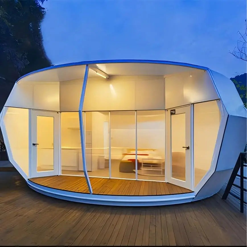 Donut Glamping Pod Eco Dome House 1100g/m² PVDF Restaurant de luxe en plein air à la citrouille et à l'escargot Capsule spatiale dans le désert Resorts de luxe