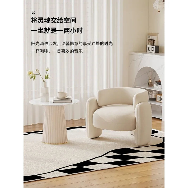 Cream Style Single Sofa Chair Reception Area Business Negotiation Reception Table and Chair Nordic Simple  Luxury Hotel Chair