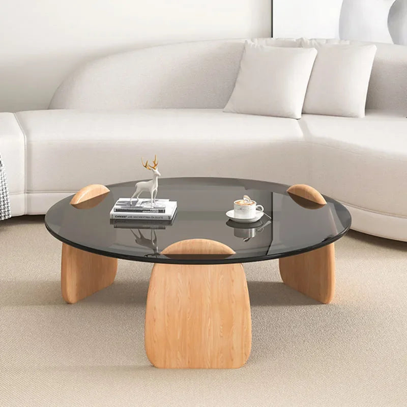 Table basse en verre transparent moderne ronde transparente petite table d'appoint nordique minimaliste hôtel Mesa meubles auxiliaires pour la maison