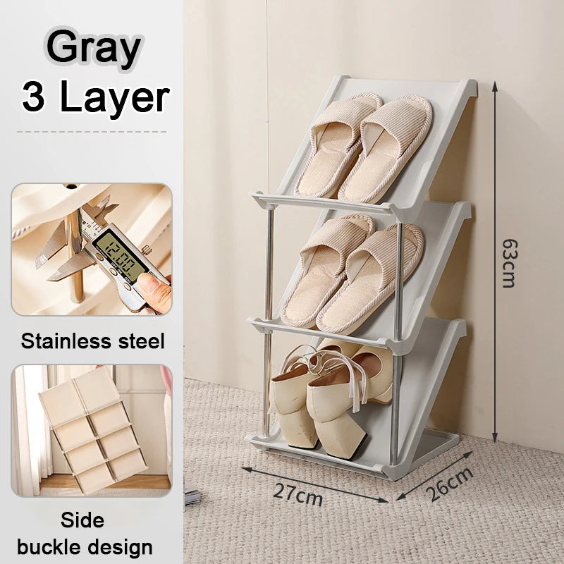 Stackable Shoe Rack Space Saving Shoerack Organizer for Entry Door Multi-Layer  Plastic living room Cabinet Furniture