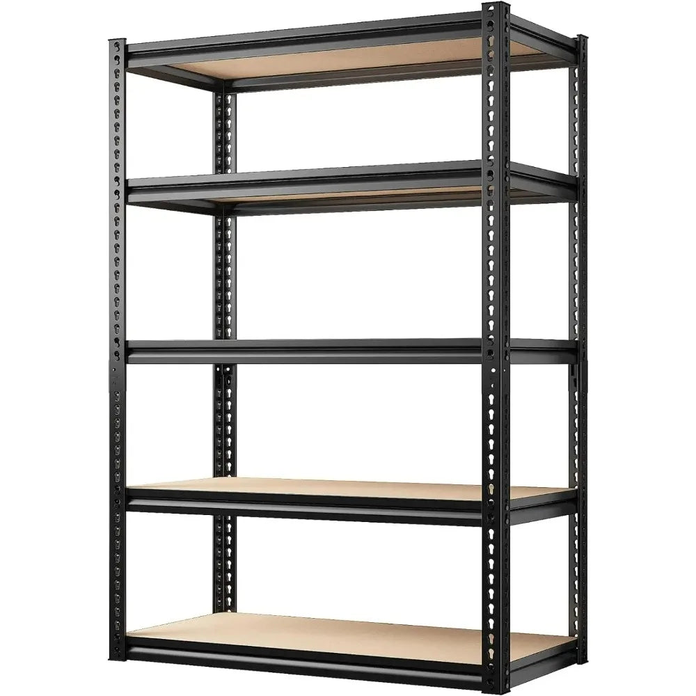 72" H Garage Shelving Heavy Duty Storage Shelves 2000LBS Adjustable 5 Tier Metal Storage Shelving Garage Storage Shelving Unit