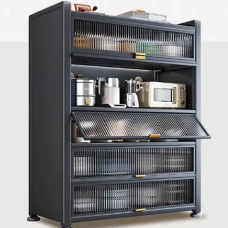 Armoire de cuisine d'angle pliante en fer pour garde-manger, polyvalente, peu encombrante, armoire de salle de bain en aluminium, meubles en bois pour micro-ondes