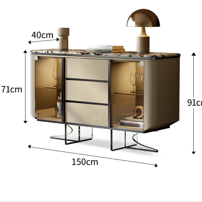 Mesa Auxiliar de Cocina Aparador Mueble Auxiliar Aparador Móvil Mueble de Almacenamiento Organizador Completo Vitrina Sala de Estar Completa