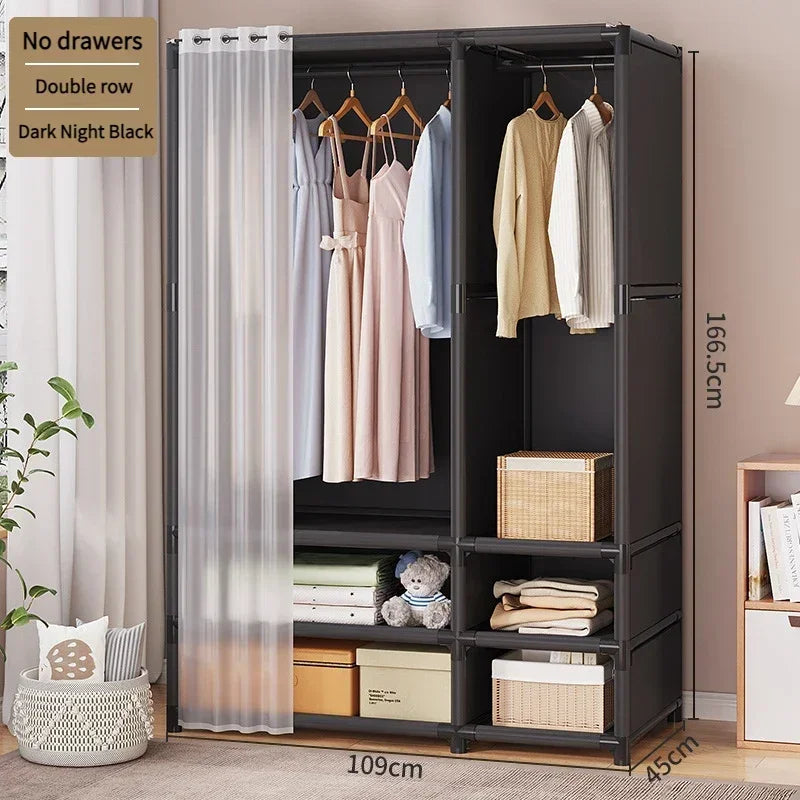 Simple Wardrobe Storage Closet Cabinet Durable Large Capacity Clothe Cabinetdustproof and Economical Wardrobe Bedroom Furniture