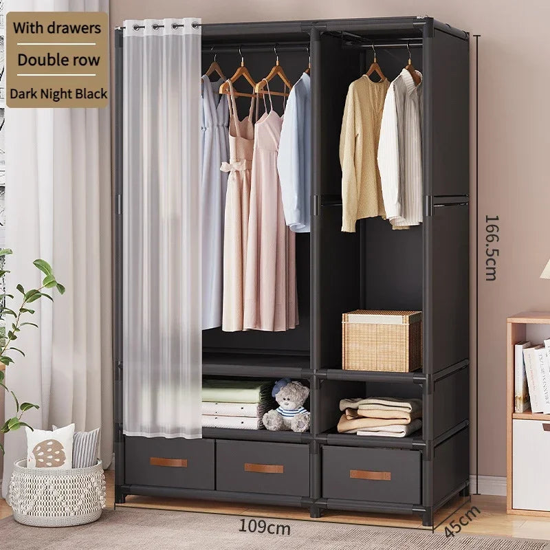 Simple Wardrobe Storage Closet Cabinet Large Capacity Durable Clothe Cabinetdustproof And Economical Wardrobe Bedroom Furniture