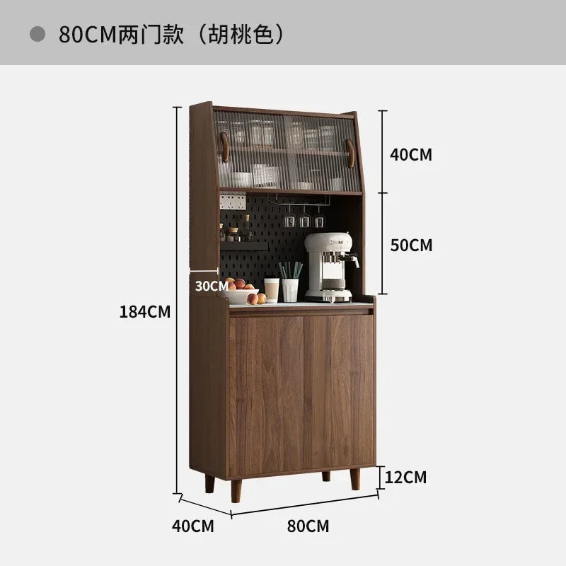 Armoires de cuisine Buffet en bois massif Table console Salon Vitrine Alacena Meubles de bar à café Salle à manger, Marron