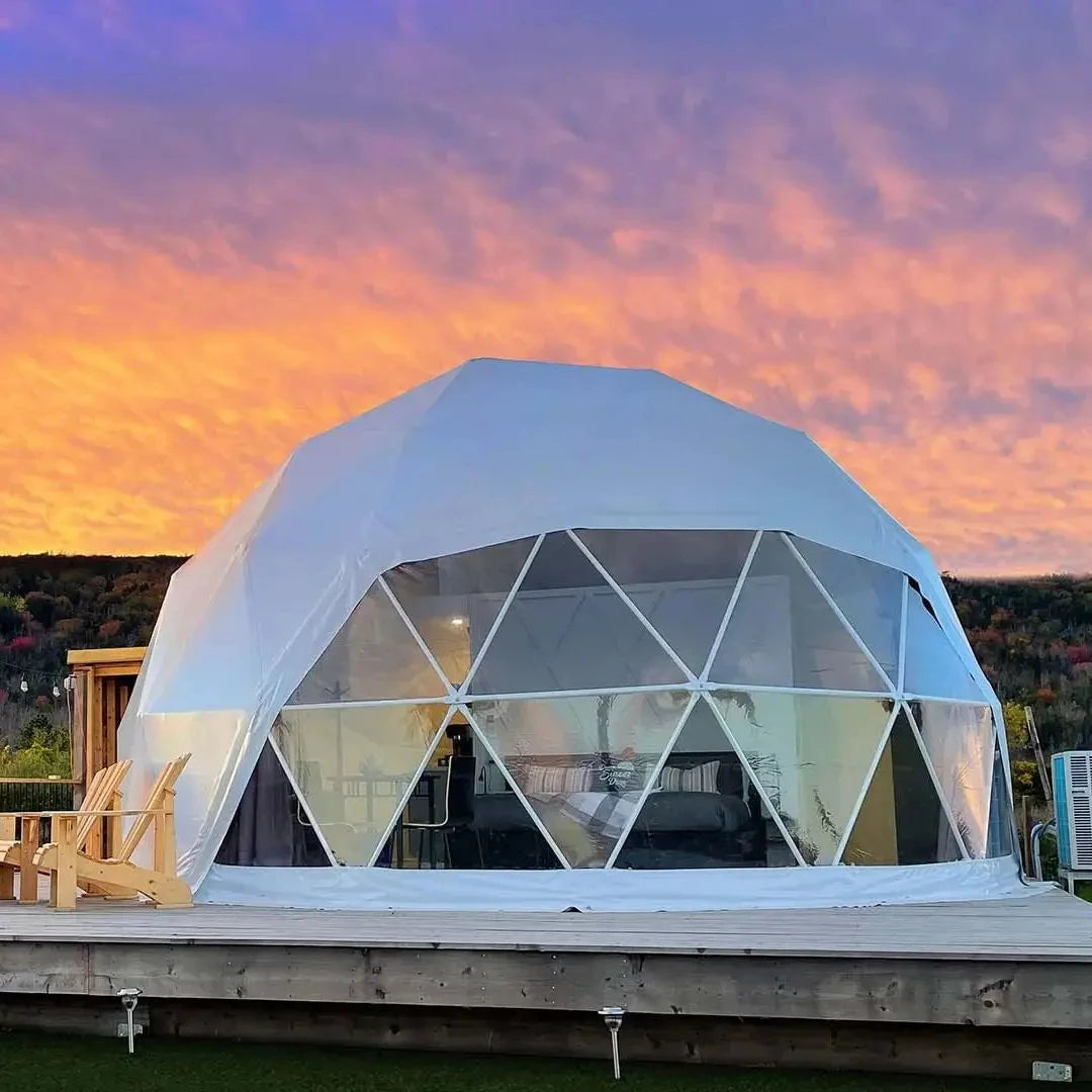 Tente d'hôtel à dôme géodésique Tente de manoir sphérique Resort Camping de luxe en plein air Tente de ciel étoilé transparent Expédition mondiale