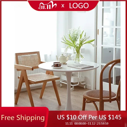 Round Table Household Dining Table Small Unit Type Desk Dual-purpose Fast Food Restaurant Commercial mesa plegable Furniture