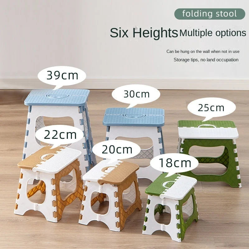 Thickened Plastic Folding Furniture Stool Portable Mini Outdoor Adult Children Chair Bank Train Maza Change Shoe Fishing Stool