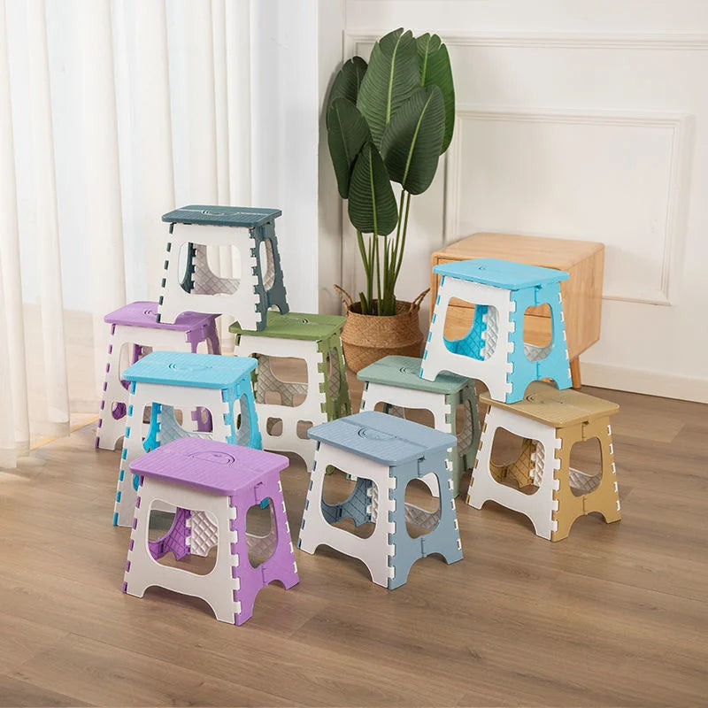 Thickened Plastic Folding Furniture Stool Portable Mini Outdoor Adult Children Chair Bank Train Maza Change Shoe Fishing Stool