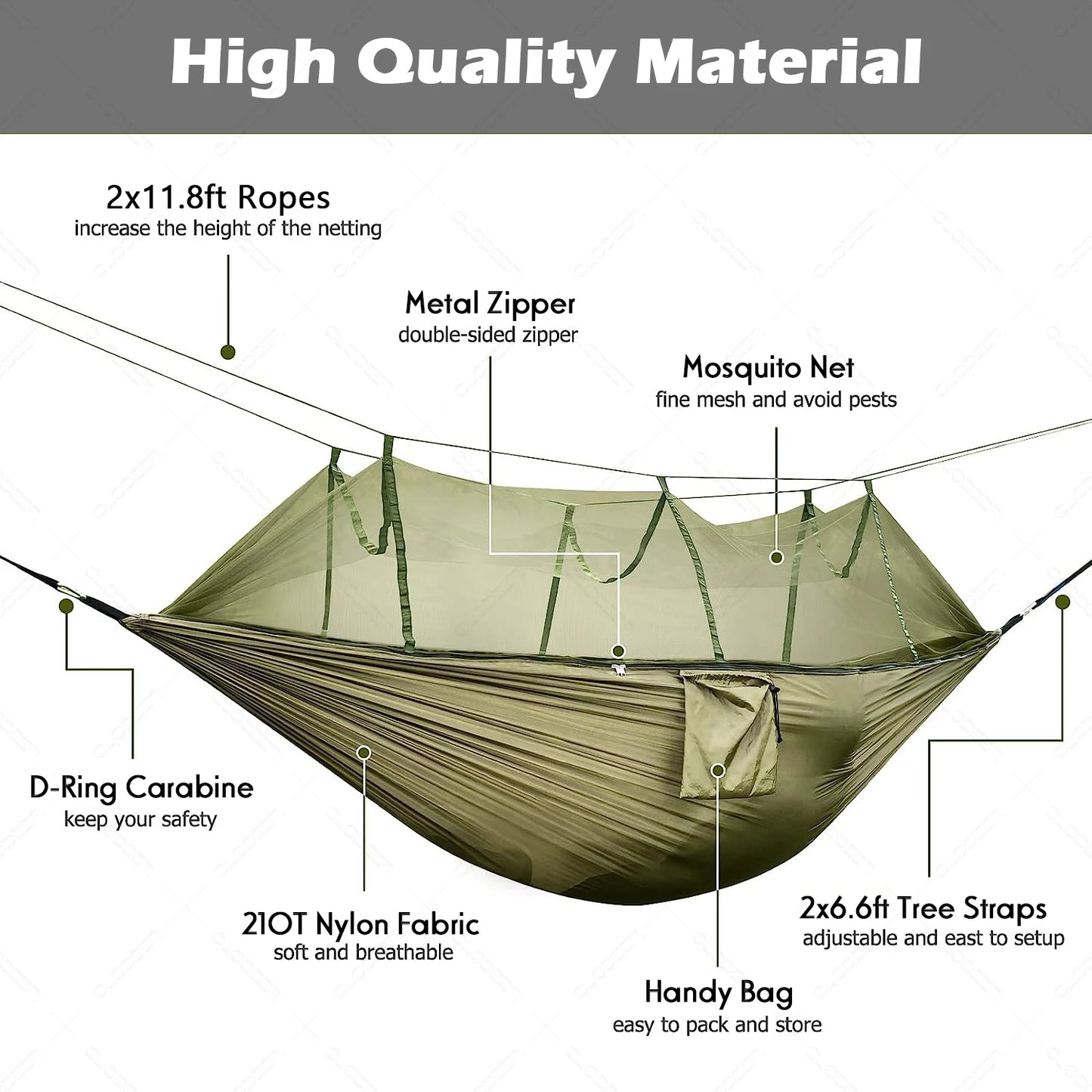 Anti Mosquito Camping Equipment Suspended Swing Outdoor Garden Furniture Portable Hammock Hiking Tents Supplies Tourist Hammock