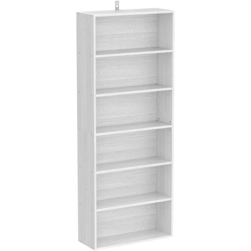 Bookshelves and Bookcases Floor Standing 6 Tier Display Storage Shelves 70in Tall Bookcase Home Decor Furniture