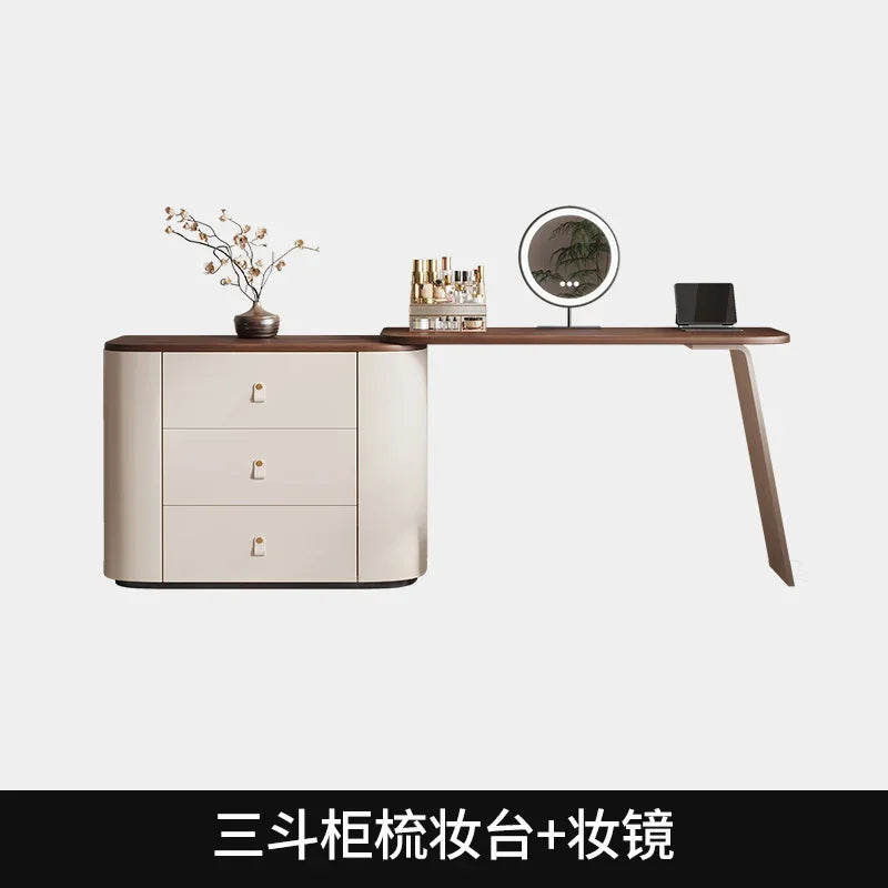 Design Vanity Dressing Table Mirror Nordic Storage Drawer Dresser Wood Chair Multifonctional Comoda Pra Quarto Bedroom Furniture