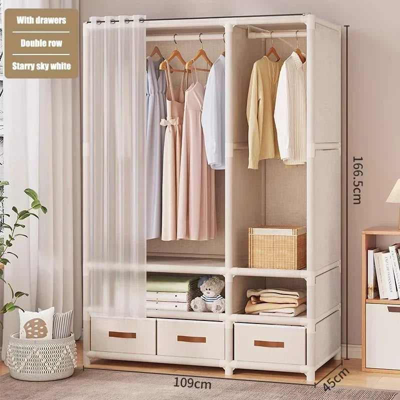 Simple Wardrobe Storage Closet Cabinet Durable Large Capacity Clothe Cabinetdustproof and Economical Wardrobe Bedroom Furniture