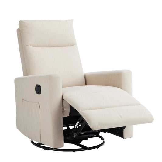 Sillón mecedor giratorio reclinable JHK con pie de gran tamaño, mecedora giratoria, reclinable, planeador, sillón para guardería para sala de estar