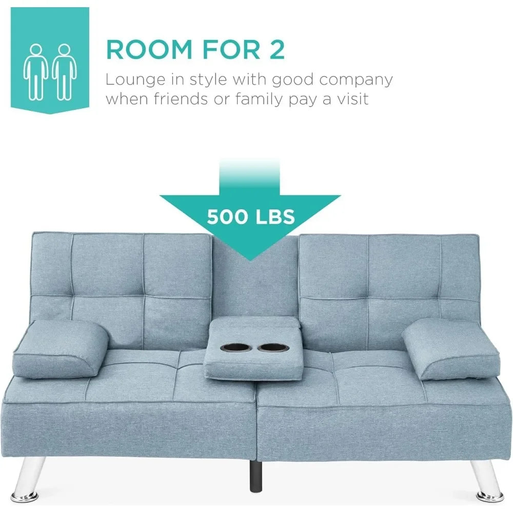 Sleeper Sofa Linen Modern Folding Futon, Reclining Sofa Bed for Apartment, Dorm W/Removable Armrests  Sofa Rozkładana  Sofas