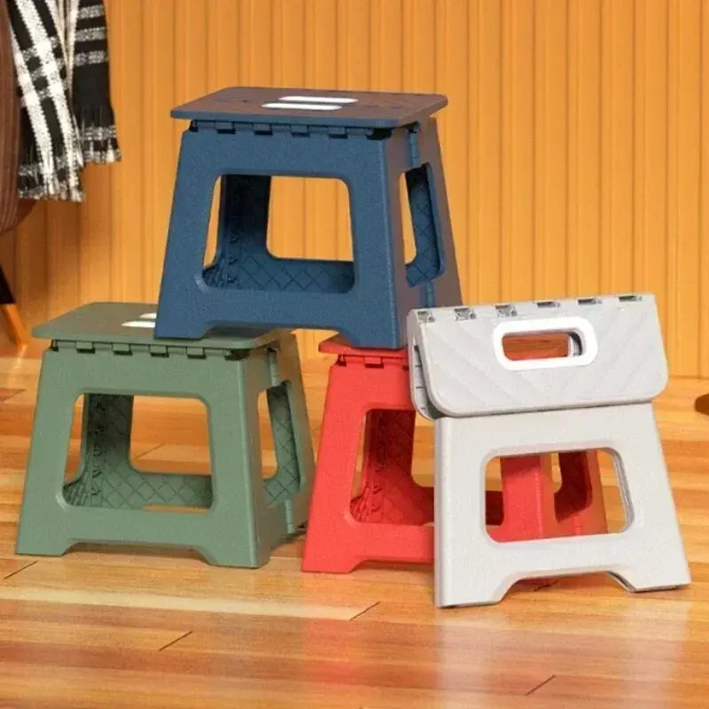 Lightweight Folding Step Stool Multi Purpose Handheld Thickened Footstool Non-Slip Plastic Small Benches Kitchen