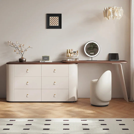 Design Vanity Dressing Table Mirror Nordic Storage Drawer Dresser Wood Chair Multifonctional Comoda Pra Quarto Bedroom Furniture