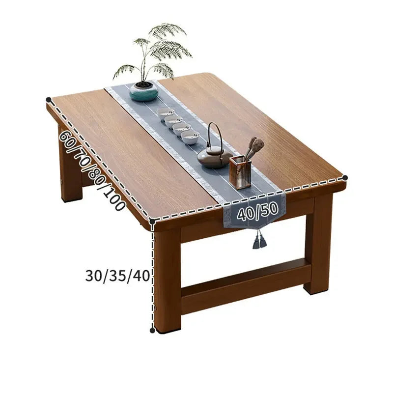 Table à thé pliante japonaise en bois pour lit, baie vitrée, balcon, table d'appoint basse, décoration de la maison, meubles