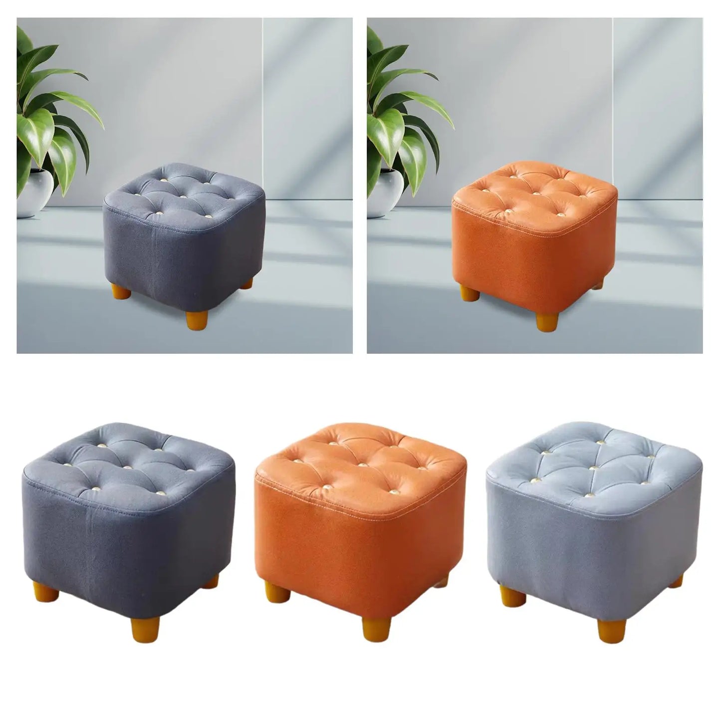 Small Footstool Stable Furniture Decorative Stylish Ottoman Stool for Entryway Doorway Living Room Playroom Dressing Room