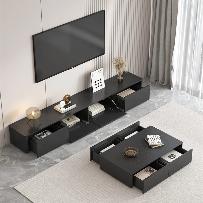 Console Stand Tv Stand Cabinet Floor Aesthetic Solid Wood Black Tv Stand Cabinet House Hotel Gabinete Gamer Pc Nordic Furnitures