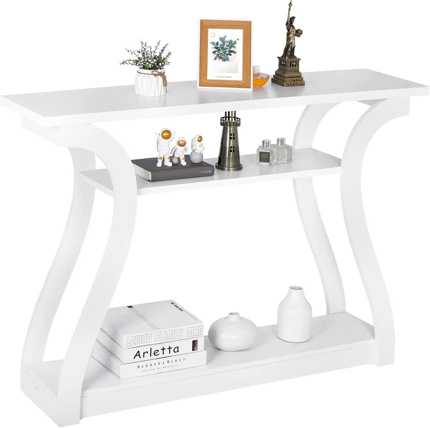 Mesa consola de 47" con soporte lateral para sofá, moderna, con acento para entrada, pasillo, mesa de almacenamiento, muebles para entrada y sala de estar