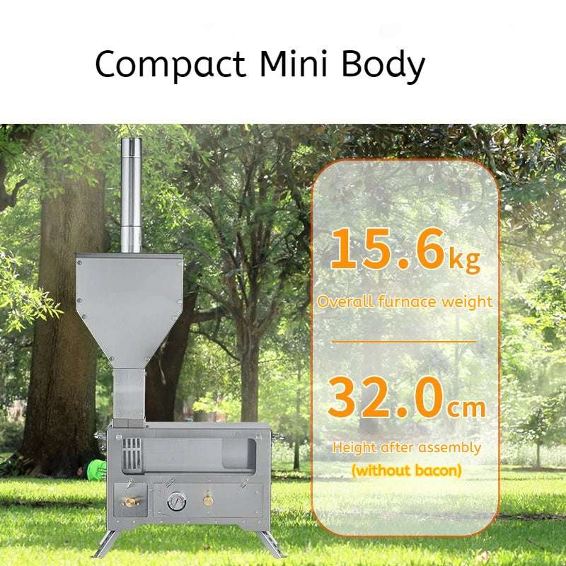 Wholesale Stainless Steel Stove Outdoor Camping Portable Stove Dual-purpose Oven Multi-function Picnic Wood Pellet Heating Stove