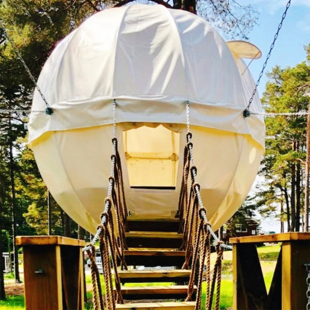 Tente de dôme suspendue en gros arbre ciel étoilé Tipi forêt tente de camp étanche à la pluie en forme de sphère tente dôme étanche