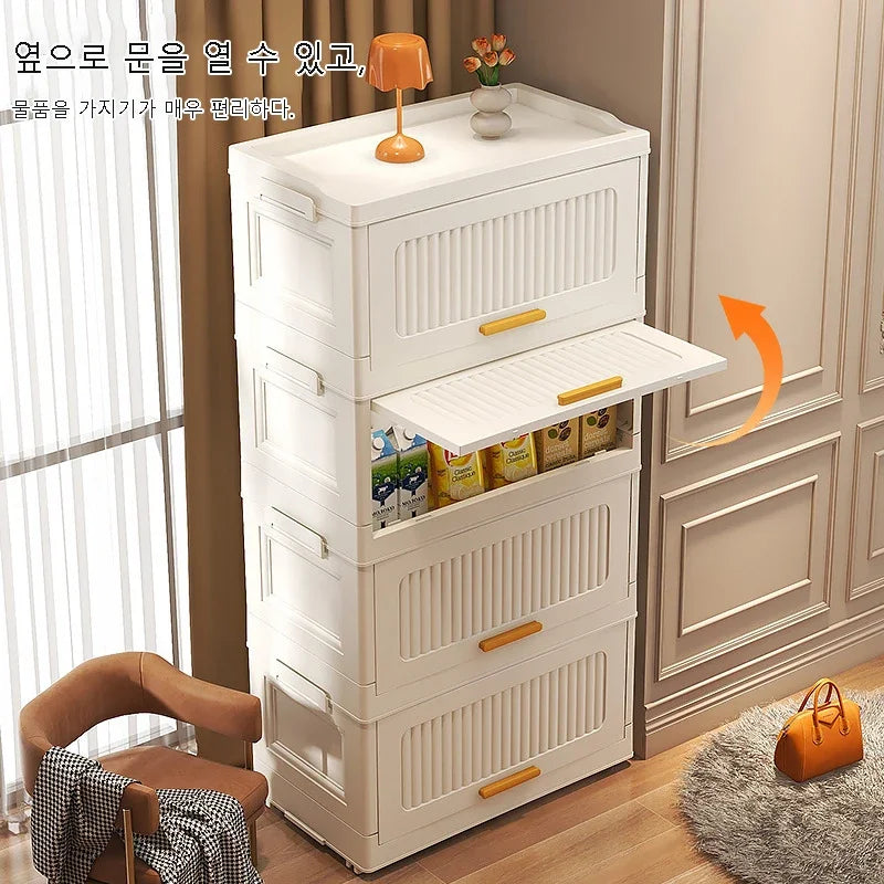 40 50 60cm Foldable Multi-Layer Storage Box Locker Multifunctional Wardrobe Living Room Cabinets Furniture Storage Shelf