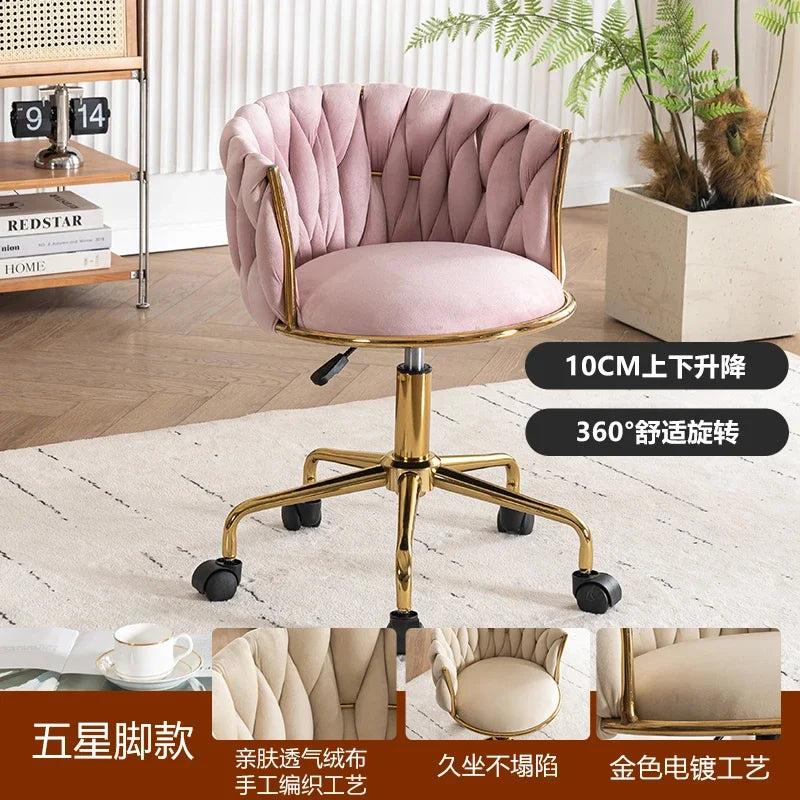 Velvet Nordic Armchair Dining Chair Living Room Relaxing Cafe Chair Luxury Design Vanity Stool Fauteuils De Salon Furniture