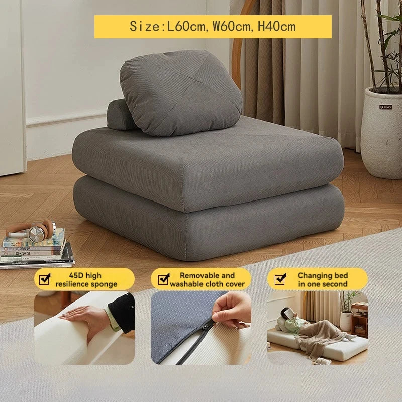 Single Person Sofa Tofu Cubes Home Furniture Living Room Sofa Bed Dual-use Tatami Minimalist Sofa muebles de la sala Apartment