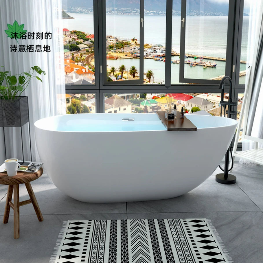 Acrylic Bathtub Home Freestanding Small Apartment Internet Celebrity Hotel Double Egg-shaped Bath Tub