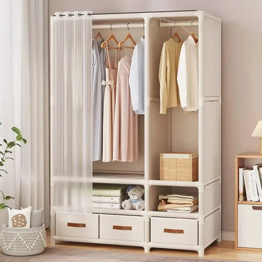 Simple Wardrobe Storage Closet Cabinet Durable Large Capacity Clothe Cabinetdustproof and Economical Wardrobe Bedroom Furniture